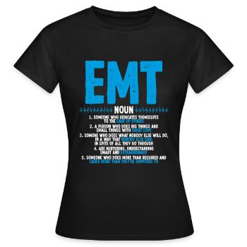 AMBULANCIER AMBULANCIER AMBULANCIER PARAMÉDICAL - T-shirt Femme - noir - Devant - AI Model Female 172 dark (172cm)