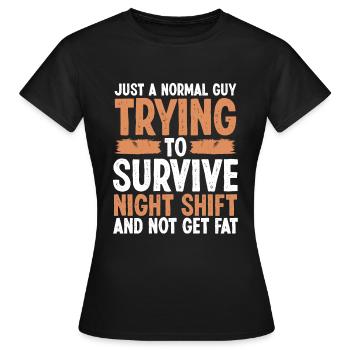 Factory Worker Night Shift Production Worker - Women's T-Shirt - black - Front - AI Model Female 172 dark (172cm)