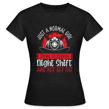 Pompier de nuit Normal Girl Volunteer - T-shirt Femme - noir - Devant - AI Model Female 172 dark (172cm)