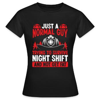 Pompier de nuit Normal Guy Volontaire - T-shirt Femme - noir - Devant - AI Model Female 172 dark (172cm)