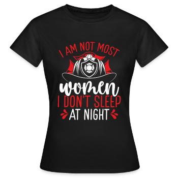 Pompier de nuit ne sont pas la plupart des femmes pompiers - T-shirt Femme - noir - Devant - AI Model Female 172 dark (172cm)