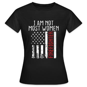 Les pompiers ne sont pas la plupart des femmes Pompiers de nuit - T-shirt Femme - noir - Devant - AI Model Female 172 dark (172cm)