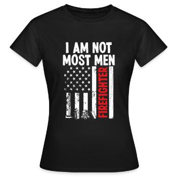 Pompiers Je ne suis pas la plupart des hommes Pompier de nuit - T-shirt Femme - noir - Devant - AI Model Female 172 dark (172cm)