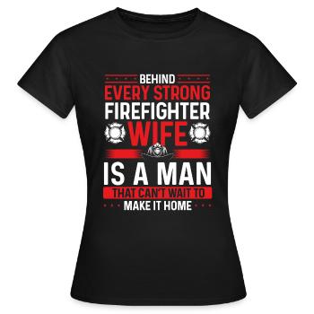 Pompier Femme Mariage Nuit Pompiers - T-shirt Femme - noir - Devant - AI Model Female 172 dark (172cm)