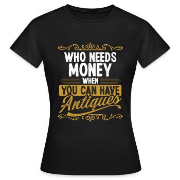 Collection d’antiquités Wax Treasure Hunter - T-shirt Femme - noir - Devant - AI Model Female 172 dark (172cm)