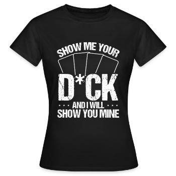 Humor Trading Card Game Collector Funny Card - Frauen T-Shirt - Schwarz - Vorne - AI Model Female 172 dark (172cm)