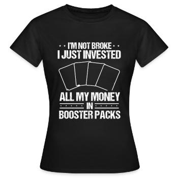 Trading Card Collecting broke Money Card Game - Frauen T-Shirt - Schwarz - Vorne - AI Model Female 172 dark (172cm)