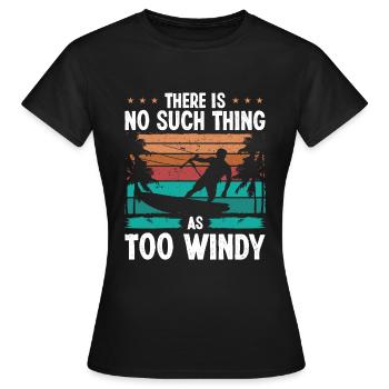 KiteboardIng Vintage Trop venteux Kiteboarder Kite - T-shirt Femme - noir - Devant - AI Model Female 172 dark (172cm)