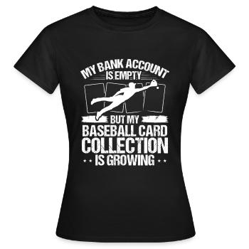 Baseball Card Collection Sports Card Collector - Frauen T-Shirt - Schwarz - Vorne - AI Model Female 172 dark (172cm)