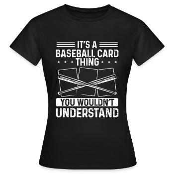 Baseball Card Collector Sports Cards Card Deck - Frauen T-Shirt - Schwarz - Vorne - AI Model Female 172 dark (172cm)