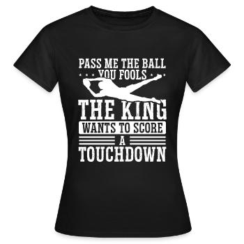 Wide Receiver Touchdown Football Pass Catcher - Frauen T-Shirt - Schwarz - Vorne - AI Model Female 172 dark (172cm)