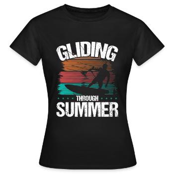 Kitesurf Kiteboard Kite Kiteboarder Vent - T-shirt Femme - noir - Devant - AI Model Female 172 dark (172cm)