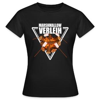 Marshmallow Verleih - Frauen T-Shirt - Schwarz - Vorne - AI Model Female 172 dark (172cm)