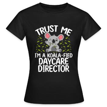 Enseignante de garde d’enfants Koala Directrice de la garderie - T-shirt Femme - noir - Devant - AI Model Female 172 dark (172cm)