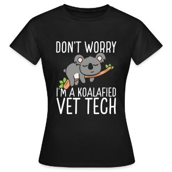 Vet Tech Veterinary Tech Koalafied Vet Tech - Women's T-Shirt - black - Front - AI Model Female 172 dark (172cm)