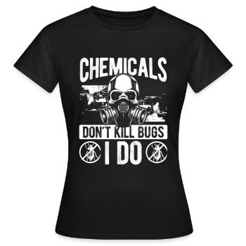 Technicien en lutte antiparasitaire ne tue pas les insectes I doPest Co - T-shirt Femme - noir - Devant - AI Model Female 172 dark (172cm)