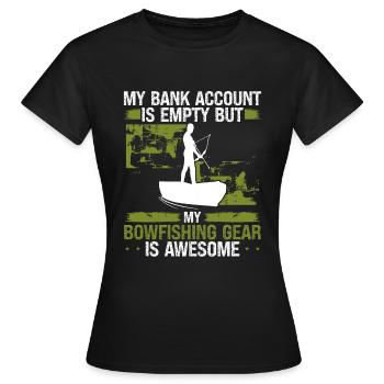 Compte bancaire bowfishing vide Bowhunter Fisherman - T-shirt Femme - noir - Devant - AI Model Female 172 dark (172cm)