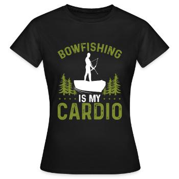 Bowfishing est mon Cardio Fisher Bowhunter Bowfisher - T-shirt Femme - noir - Devant - AI Model Female 172 dark (172cm)