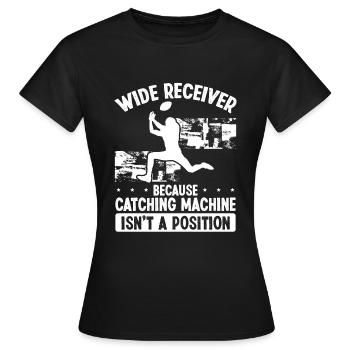 Wide Receiver Pass Catching Machine Football Team - Frauen T-Shirt - Schwarz - Vorne - AI Model Female 172 dark (172cm)