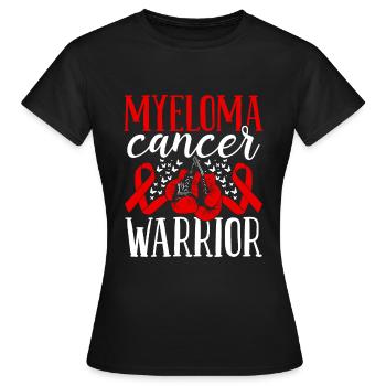 Myeloma Cancer Warrior Awareness Ribbon Month - Women's T-Shirt - black - Front - AI Model Female 172 dark (172cm)