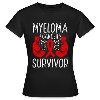 Myeloma Cancer Survivor Awareness Ribbon Month - Women's T-Shirt - black - Front - AI Model Female 172 dark (172cm)