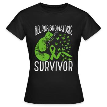 Neurofibromatosis Survivor Awareness Ribbon Month - Women's T-Shirt - black - Front - AI Model Female 172 dark (172cm)