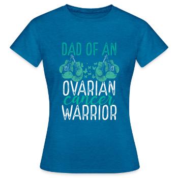 Dad Ovarian Cancer Awareness Fathers Day Papa - Frauen T-Shirt - Antikblaues Saphir meliert - Vorne - AI Model Female 172 dark (172cm)