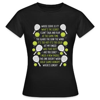 Paddle Tennis Player Match Paddle Tennis Team - Frauen T-Shirt - Schwarz - Vorne - AI Model Female 172 dark (172cm)