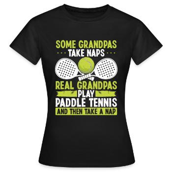 Paddle Tennis Player Match Granddad Grandpa - Frauen T-Shirt - Schwarz - Vorne - AI Model Female 172 dark (172cm)