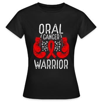 Oral Cancer Warrior Awareness Ribbon Gloves - Women's T-Shirt - black - Front - AI Model Female 172 dark (172cm)