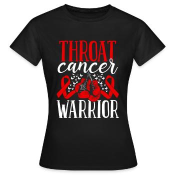 Throat Cancer Awareness Ribbon Gloves Warrior - Women's T-Shirt - black - Front - AI Model Female 172 dark (172cm)