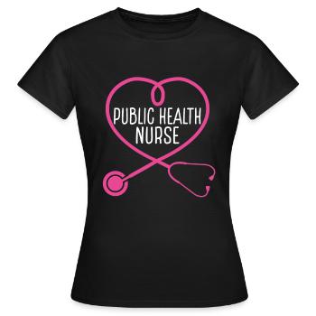 Appréciation du stéthoscope de l’infirmière en santé publique - T-shirt Femme - noir - Devant - AI Model Female 172 dark (172cm)