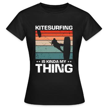 Le kitesurf c'est un peu mon truc Kite Kiteboarder - T-shirt Femme - noir - Devant - AI Model Female 172 dark (172cm)