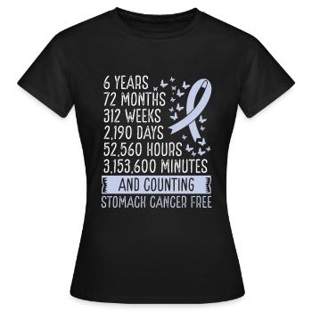 6 ans Cancer de l’estomac Mouvement du ruban sans cancer de l’estomac - T-shirt Femme - noir - Devant - AI Model Female 172 dark (172cm)