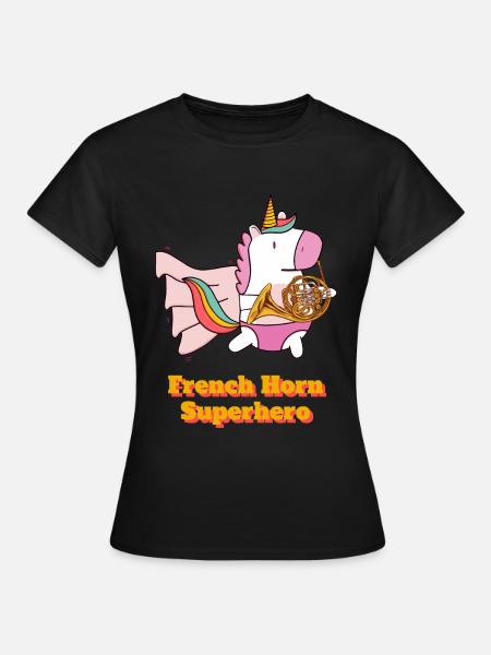 Licorne French Horn Superhero - T-shirt Femme - noir