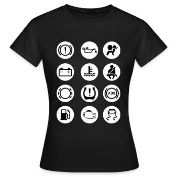 Indicator lights car circles pattern - Women's T-Shirt - black - Front - AI Model Female 172 dark (172cm)