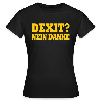 Dexit non merci - T-shirt Femme - noir - Devant - AI Model Female 172 dark (172cm)
