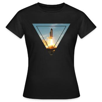 Space Shuttle - Frauen T-Shirt - Schwarz - Vorne - AI Model Female 172 dark (172cm)