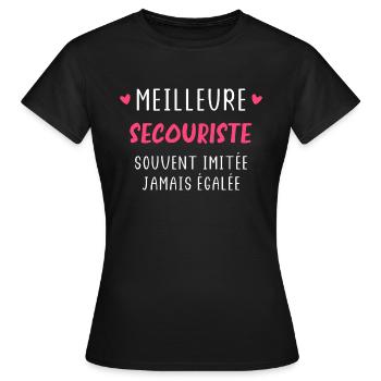 Meilleure secouriste souvent imitée jamais égalée - T-shirt Femme - noir - Devant - AI Model Female 172 dark (172cm)