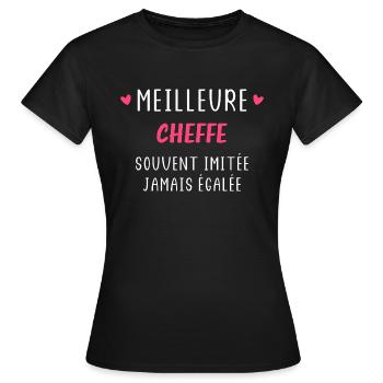Souvent imitée jamais égalée meilleure Cheffe - T-shirt Femme - noir - Devant - AI Model Female 172 dark (172cm)