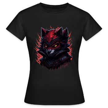Wolf böse dunkel Fuchs Fantasy - Frauen T-Shirt - Schwarz - Vorne - AI Model Female 172 dark (172cm)