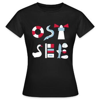 Baltique - T-shirt Femme - noir - Devant - AI Model Female 172 dark (172cm)