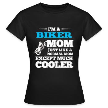 Biker Motorcyclist Motorcycle Girl - Women's T-Shirt - black - Front - AI Model Female 172 dark (172cm)