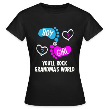 Bébé fête fille ou garçon grand-mère grand-mère - T-shirt Femme - noir - Devant - AI Model Female 172 dark (172cm)