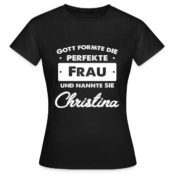 Christina - T-shirt Femme - noir - Devant - AI Model Female 172 dark (172cm)