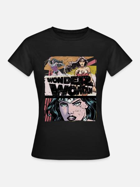 DC Comics Wonder Woman Prisma Various Poses - T-shirt dam - svart