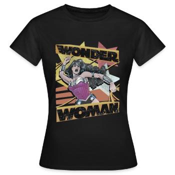 DC Comics Wonder Woman Retro Magisches Lasso - Frauen T-Shirt - Schwarz - Vorne - AI Model Female 172 dark (172cm)