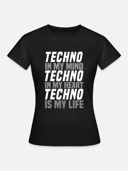 Techno - Frauen T-Shirt - Schwarz