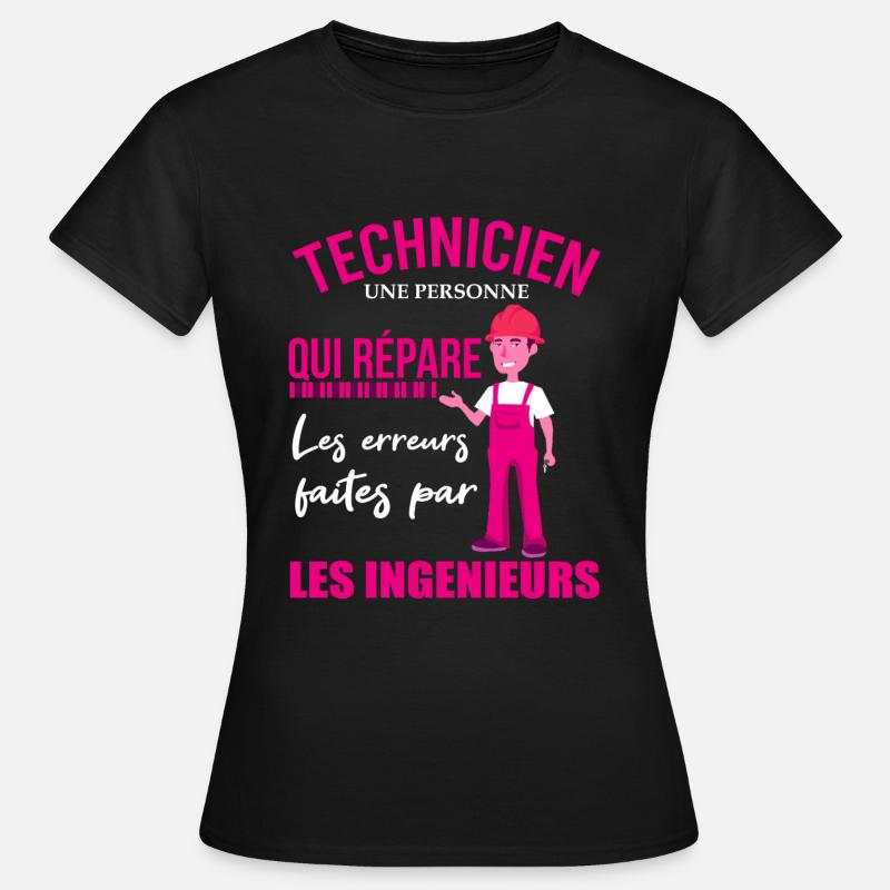 Technikerhemd • Wartung • Geschenk - Frauen T-Shirt - Schwarz