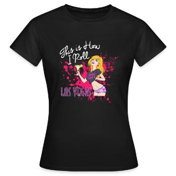 PD Moreno Las Vegas filles - T-shirt Femme - noir - Devant - AI Model Female 172 dark (172cm)
